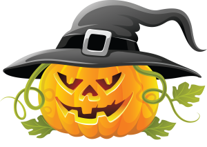 a halloween witch jack o lantern